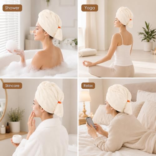 Microfiber Hair Drying Towel 2Pack, Large Hair Drying Towel for Women - Image 7
