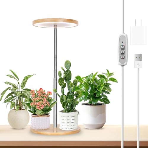LORDEM Indoor Plant Light, Bamboo Desk Lamp with Timer by LORDEMLEDPlantGrowLight