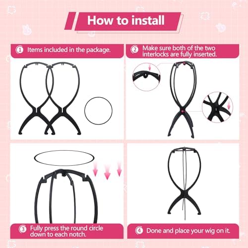 Portable Wig Stand Holder for Multiple Wigs, Black 2 Pack - Image 7