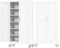 73.6" Metal Garage Storage Cabinet with Wheels and Locking Doors by AUEYTVR