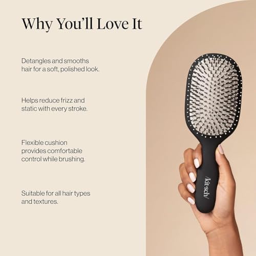 Kitsch Smooth & Polish Hair Brushes For Women and Men - Black - Image 5