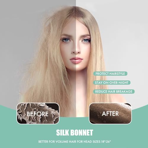 Silk Bonnet for Women,Adjustable Double Layer Sleep Cap - Image 3
