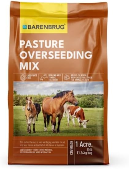 Barenbrug SeedPasture25 Grass Seed- Forage Seed for All Classes of Livestock - Pasture Growth and Repair- 25 lb - Covers 1 Acre by Barenbrug