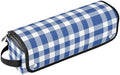 Blue Plaid Check Hair Tools Travel Bag Portable Carrying Case with Heat Resistant Mat Travel Organizer Pouch for Curling Iron Flat Irons Hair Dryer by PJXTH