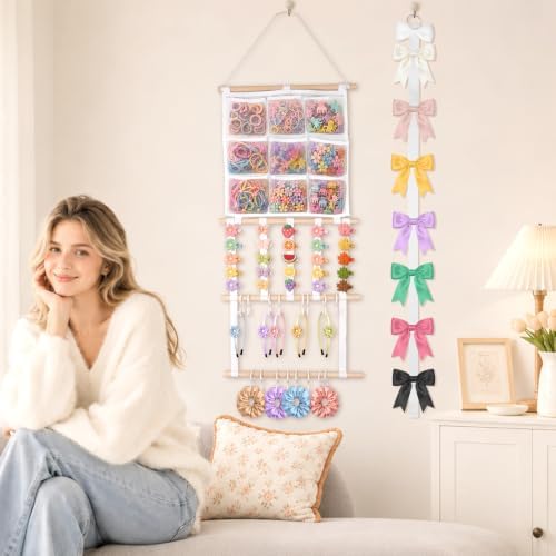 Bow Organizer for Baby Girls, Large Capacity Hair Bow Holder Accessory - Image 3