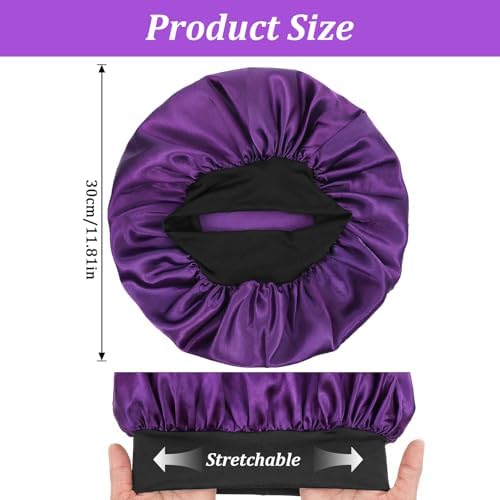 WLLHYF 18 Pcs Satin Bonnets for Sleeping, Large Silk Bonnet, Multicolored C - Image 2