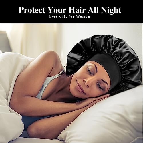 12pcs Large Satin Bonnets for Sleeping, Silky Hair Bonnet for Women Braids - Image 6