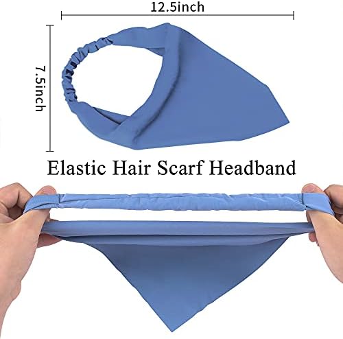 TOBATOBA Bandana Headband for Women Hair Scarf Headbands, 5 Pcs Solid Hair Bandanas Scarf for women Chiffon Head Kerchief Head bands Fashion Boho Hairbands for Women Girls - Image 5