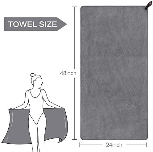 SUNLAND Microfiber Gym Bath Towels for Men Women 24x48In - Image 2