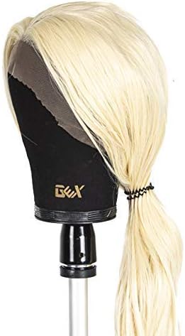 GEXWORLDWIDE GEX 20"-24" Canvas Cork Wig Block Mannequin Head for Wig Making Drying Styling Display with Table C Clamp Stand Holder (Black 22") - Image 4