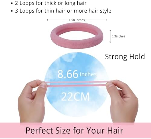 LuSeren 120 Pcs Pink Hair Ties for Women, No Damage Soft Seamless Nylon Hair Elastics for Thick Hair, Ponytail Holders, 3 Gradient Pink Hair Accessories - Image 2