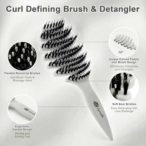 Natural Boar Bristle Hair Brush for Fine Hair - A Great Gift - Image 2
