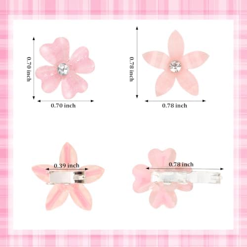 Light Pink Mini Flower Hair Clips Cute&Wedding Hair Accessories - Image 2
