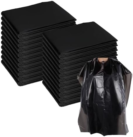 100 Pcs Disposable Barber Cape Waterproof Salon Cape Hair Cutting Hair Dye Capes for Hairstylist Disposable Aprons Adults by DIVINA+VITAE