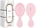 RHOS Mini Hair Brush for Women,Men and Kids-Travel Size Hair Brush for Purse, Pocket,backpack,Mini Detangler for All Hair Types (1 Pack-Pink) by RHOS