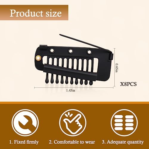 Vodolo Chunni Clips with Safety Pins,8 PCS Strong Chunni Grip Dupatta Setting Clips Indian for Woman Black - Image 2