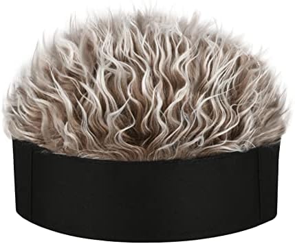 Frosted Tips Wig Novelty Hat with Hair for Men Spiked Hair Wig Funny Beanie Hats for Women by dsdistinctivestyle