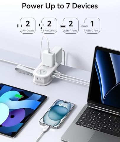 ORICO PD 20W USB-C Travel Power Strip with 4 AC Outlets 3 USB Ports - Image 2