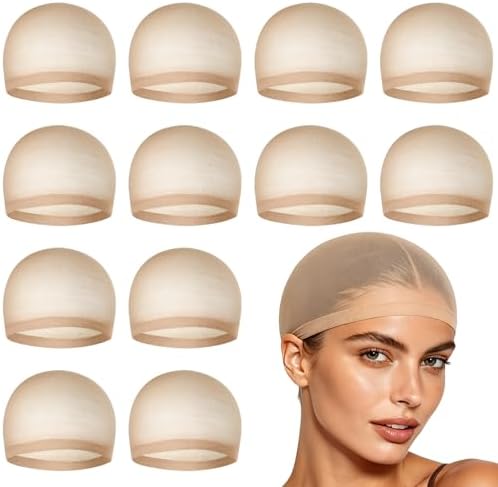 MEEZY 24 Pcs Skin Colored Wig Caps for Women, Non-Slip Stocking Cap for Lace Front Wig, Funny Party Cosplay Hair Cap Closed-End Hair Nets for Bachelorette Party Halloween Costume Birthday Wedding by MEEZY