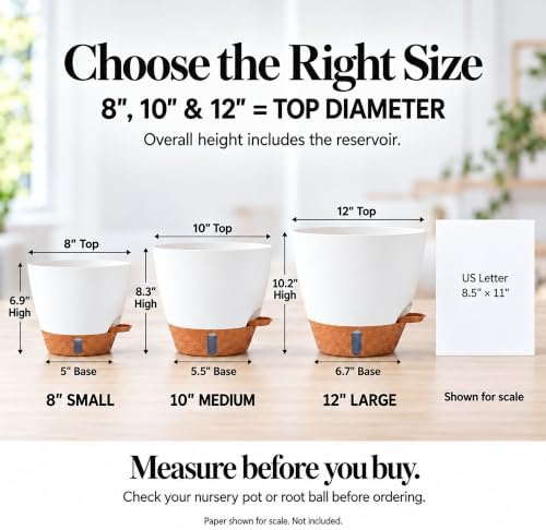 8/10/12 Inch Self Watering Pots for Indoor/Outdoor Plants - Image 6