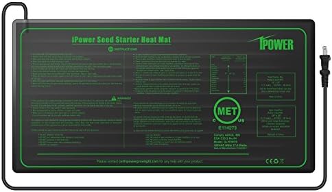 iPower 10" x 20" Warm Hydroponic Seedling Heat Mat and Digital Thermostat Control Combo Set for Seed Germination, Black - Image 2