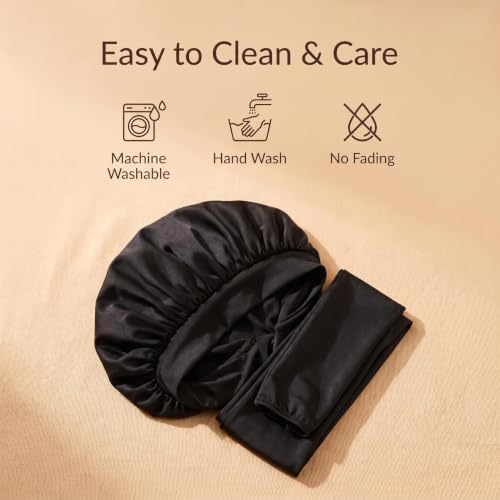 Satin Bonnet for Women, Extra Long Sleep Cap for Braids - Image 4