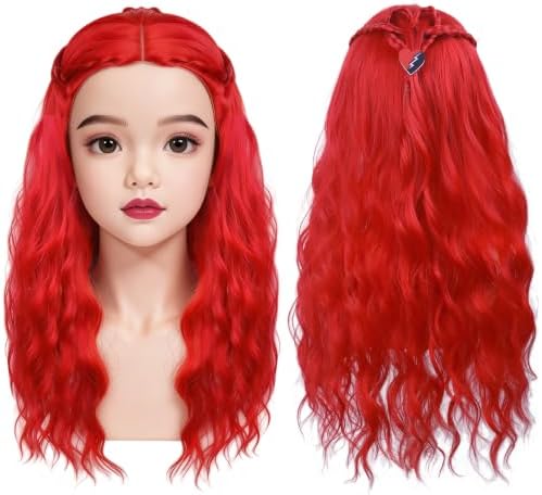 Mildiso 5pcs Kids Red Braided Princess Wig Girls Halloween Costume M153 - Image 2