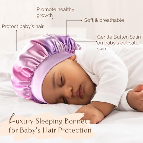 YANIBEST 2 Pcs Baby Satin Bonnet for Sleeping, Toddler, Kids - Image 2