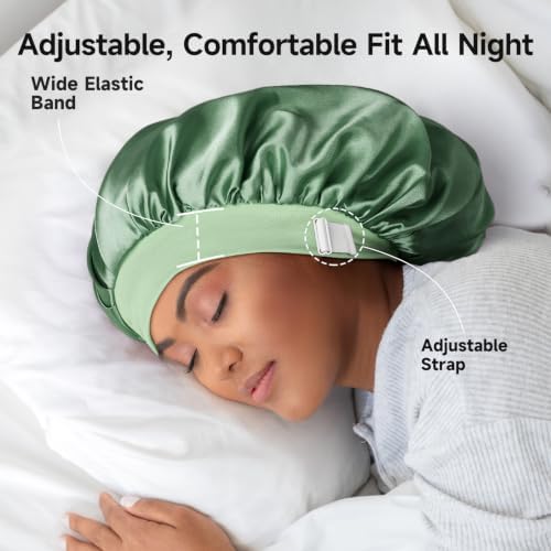 Umisleep 22 Momme Silk Lined Bonnet for Sleeping Women, Double Layer, Soft - Image 3
