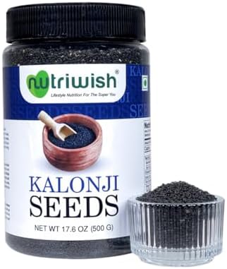 Nutriwish Raw Kalonji Seeds | 17.6 oz (500 g) | Nigella Seeds | Seeds for Eating | 100% Natural by Nutriwish