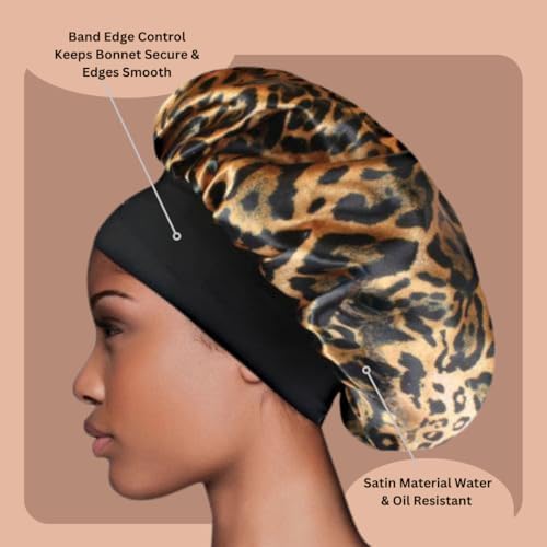 Satin Bonnet – Sleep Bonnet for Women and Men Curly Hair, Braids, and Natural Hairstyles (1pck) - Image 5
