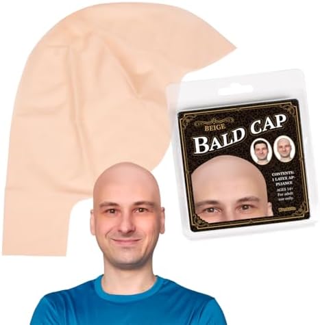 Kangaroo Realistic Beige Latex Bald Cap for Men & Women for Halloween Party - Image 3