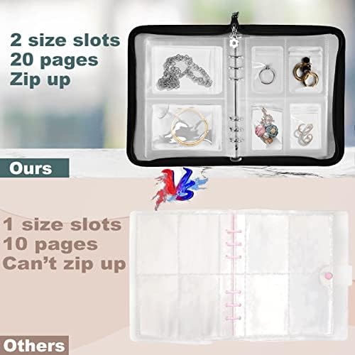 Travel Jewelry Organizer Transparent Jewelry Storage Book Set Black - Image 6