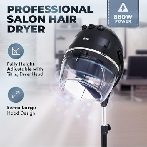 Buy-Rite Meredith 880W Hooded Salon Hair Dryer Adjustable Height - Image 3