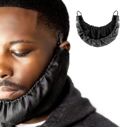 Black Satin Beard Bonnet for Men – Adjustable Beard Conditioning Cap for Sleeping, Retains Beard Oil & Moisture, Helps Prevent Itching, Split Ends & Breakage, Durag styled by BeardBonnets