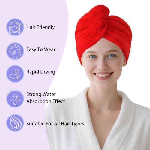 Microfiber Hair Drying Towel Wrap,Hair Turbans Towel for Wet Hair - Image 4