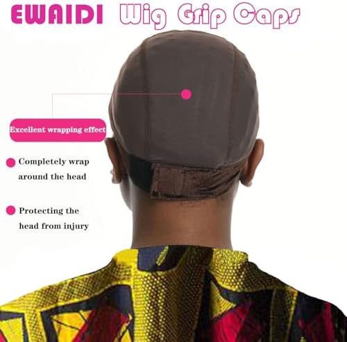 Lace Wig Grip Cap for Women 4x5 Transparent Lace Front Wig Cap with Gripper Headband to Keep Wig In Place Adjustable Lace Wig Gripper Make Your Wigs Gluless (Brown, Large) - Image 5