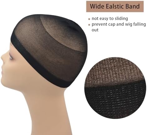 4 Pcs Wig Caps Stretchy Nylon Wig Stocking Caps for Women and Kids (Black) - Image 2