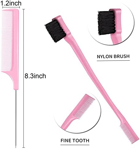 Wig Band and Lace Melting Band Set - Elastic Edge Wrap Bands to Keep Lace Front Wigs in Place and Lay Edges (5 Piece Set, 2 Black Pink+1 Black) - Image 6