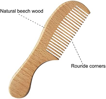 Baby Hair Brush and Comb Set for Newborns & Toddlers | Wooden Baby Brush Set with Soft Goat Bristles l Wood Comb l Purple Cradle Cap Brush| Ideal for Cradle Cap (3 Piece) - Image 4