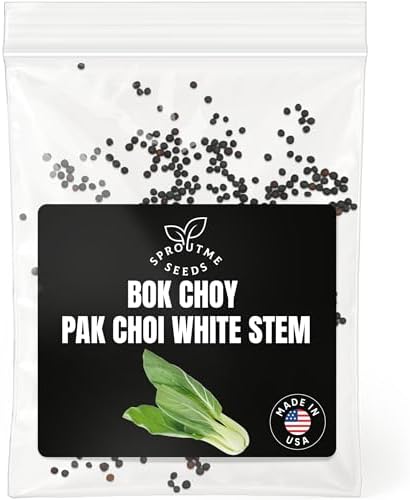 SproutMe Bok Choy Pak Choi White Stem 300+ Seeds for Planting, Non-GMO by SproutMeSeeds
