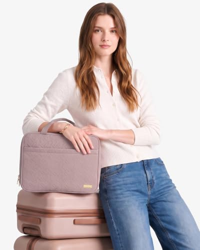 NISHEL Travel Toiletry Bag for women, Portable Hanging Organizer for Family-Sized Shampoo, Conditioner, Brushes Set, Makeup Accessories, Extra Large Size, Peach Pink - Image 6