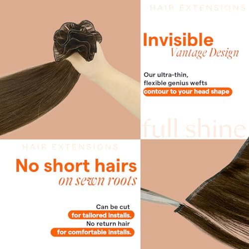 Full Shine Hand Tied Weft Hair Extensions Human Hair Sew In 18 Inch 80g - Image 4