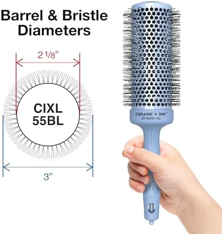 Olivia Garden Ceramic + Ion Speed XL - Extra-Long Round Thermal Hair Brush - Not Electrical - Professional Blowout Brush for Normal to Thick Hair - Image 2