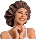 Edoneery Satin Bonnet for Sleeping Women, Double Layer Curly Hair Cap by Edoneery
