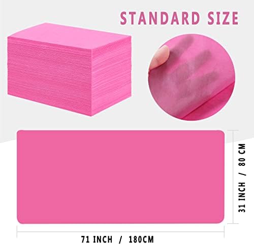 31" x 71" Disposable Bed Sheets for Massage Table Waterproof Massage Table Sheet Soft Non Woven Fabric SPA Bed Cover Breathable for Massage Beauty Tattoos 50PCS (Pink) - Image 4
