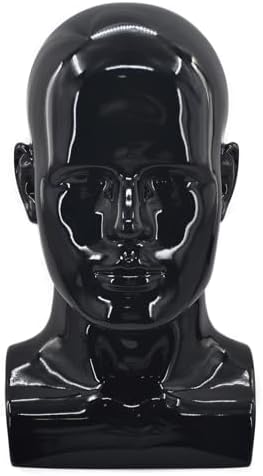 Male Mannequin Head Professional Manikin Head for Display Wigs Hats Headphone Mask Sunglasses Jewelry and Scravat Display Stand (L90-lianghei) by Tcwuzick
