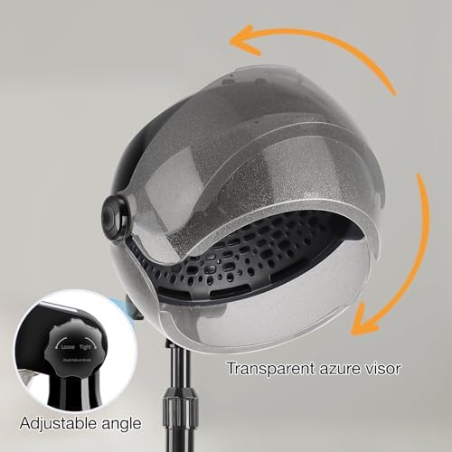 Hooded Hair Dryer, Standing Hair Dryer on Wheels, Sit Under Dryer with 3 Temperature Settings, for Salon, Spa or at Home Use Black - Image 6