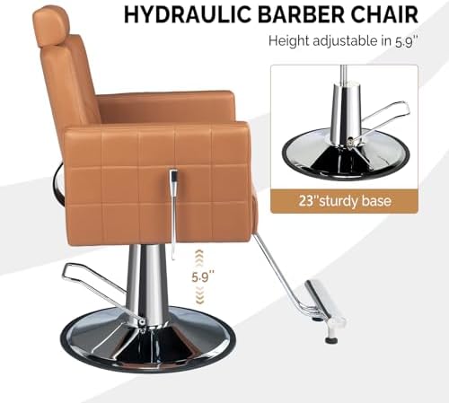 OmySalon Salon Chair for Hair Stylist, Reclining Barber Chair Hairdressing Styling Chair with Adjustable headrest, Beauty Shampoo Barbershop Furniture - Image 6