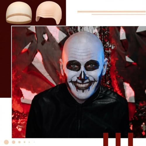 Syhood 2 Pcs Bald Caps Halloween Latex Bald Cap - Image 5